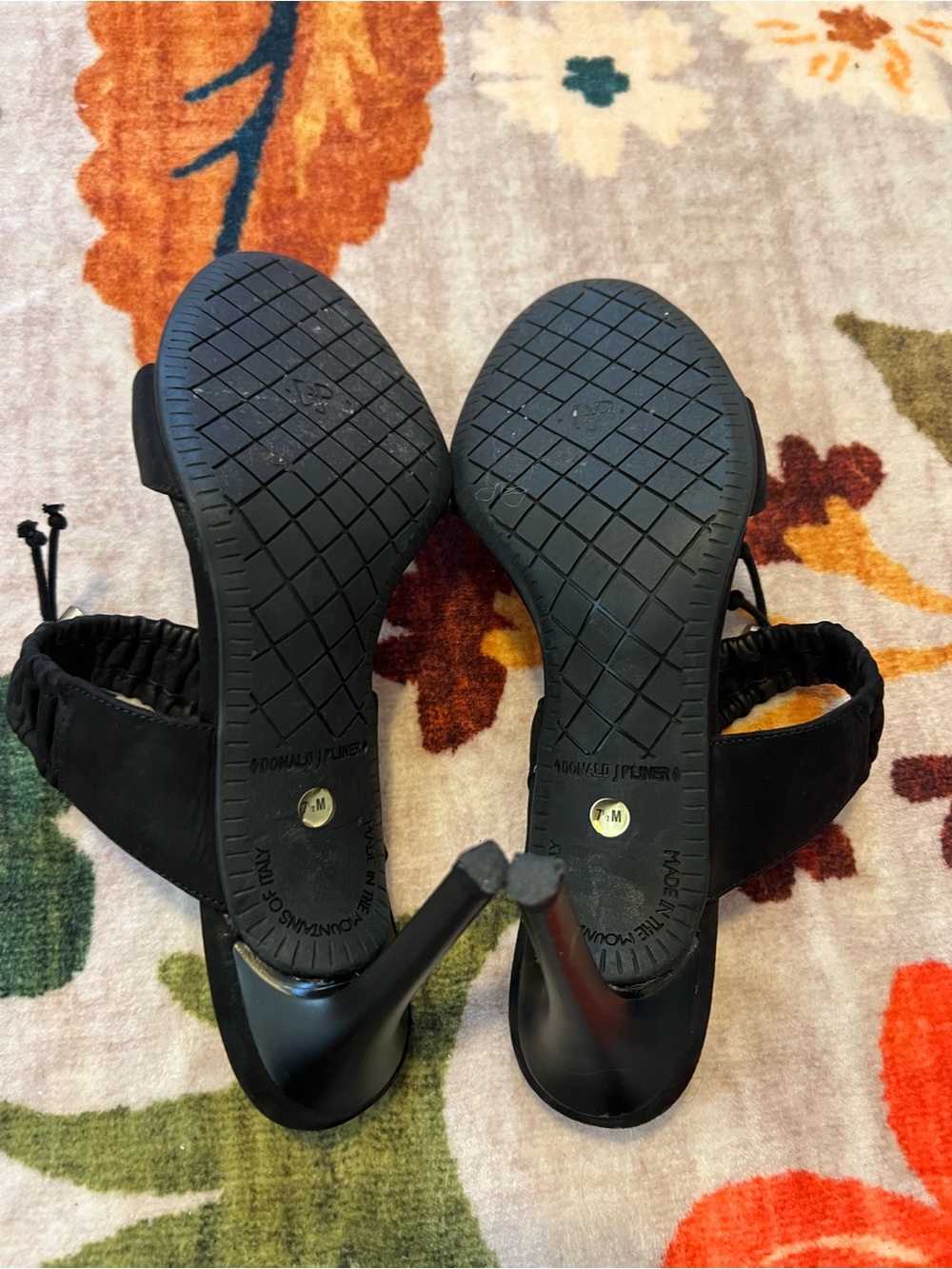 NEW in box Donald J. Pliner Couture Black Leather Sandals - Made in Italy - Picture 5 of 7